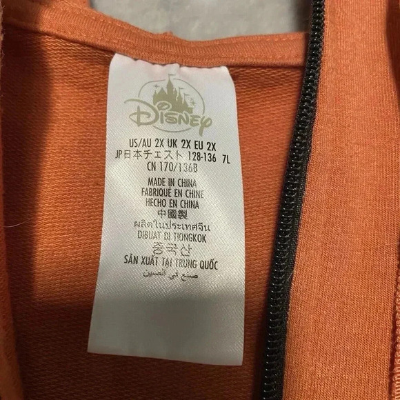 Walt Disney Women Sweatshirt Vintage Style Mickey & Minnie 2X Orange Pullover - Picture 3 of 6